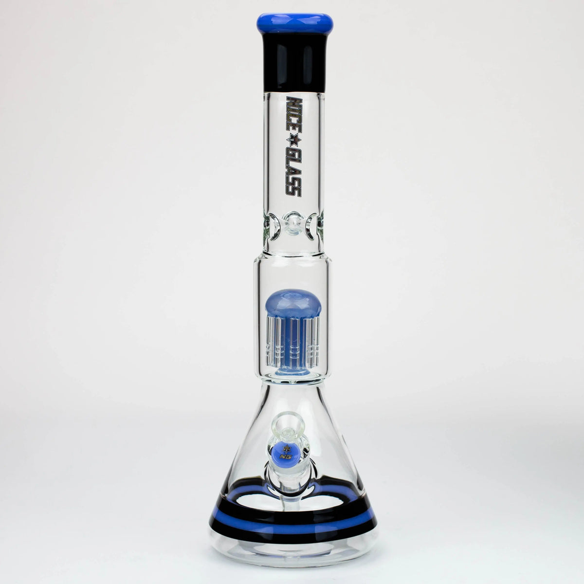 Front View of the Nice Glass 17 inch 10-Arm Tree Perc Bong