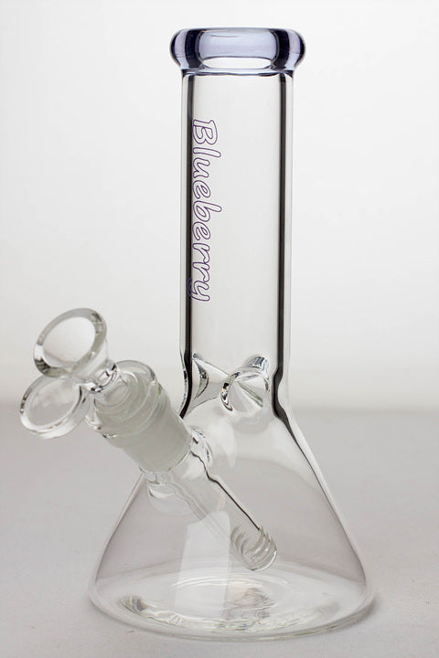 8" Blueberry Clear Glass Beaker Bong