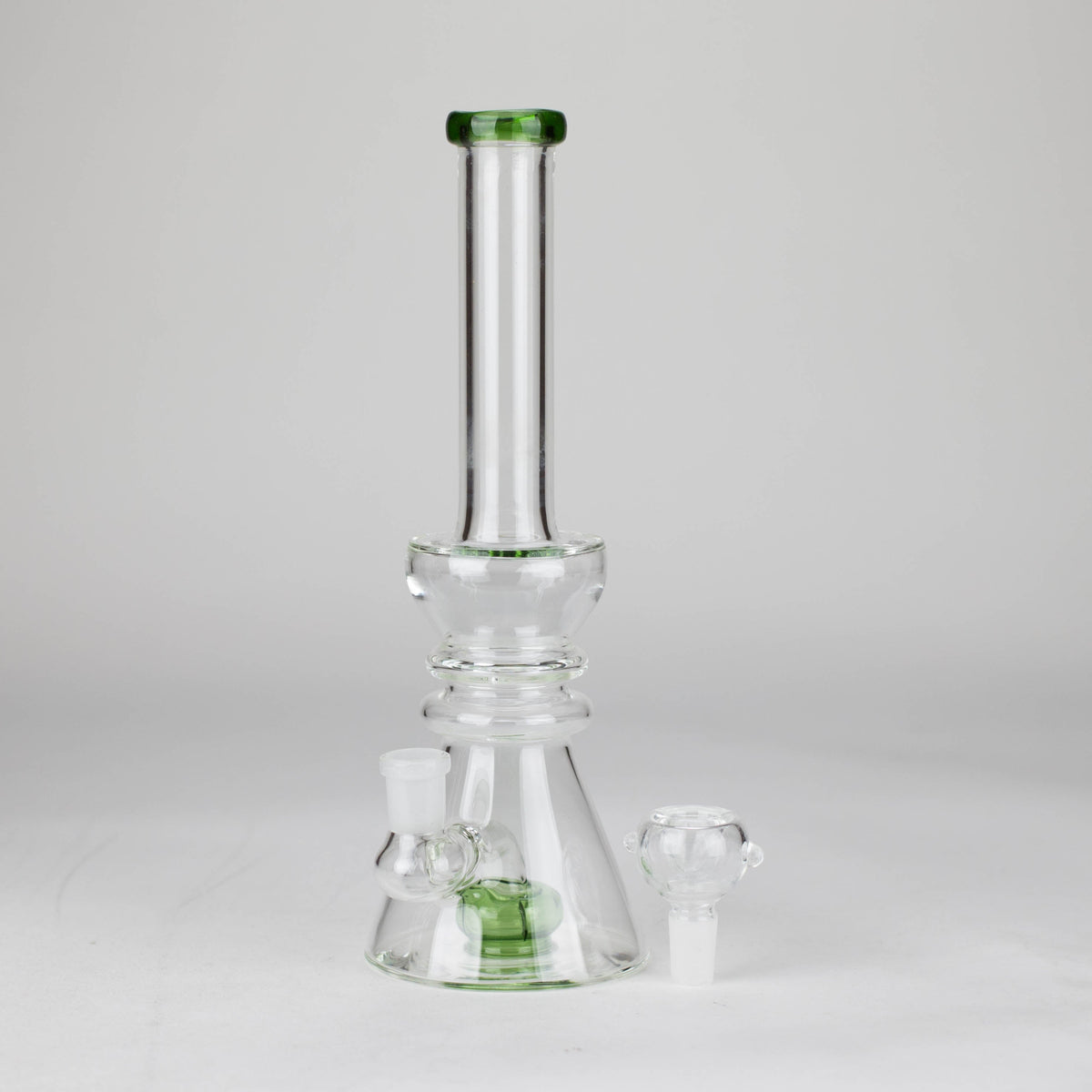 11 Inch Green Showerhead Diffuser Glass Bong 