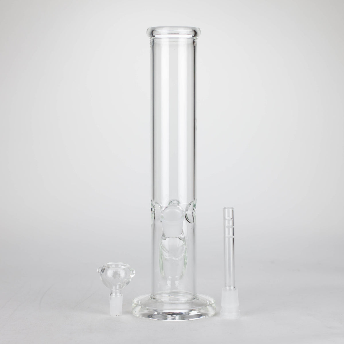 12-Inch Clear Straight Tube Bong with bowl piece and downstem