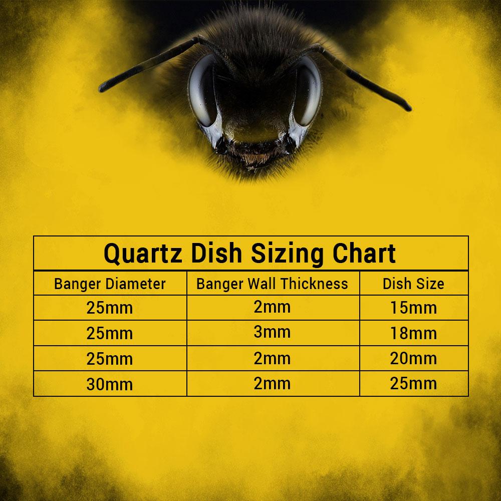 14mm Bevel Dab Banger size chart from Honeybee Herb 