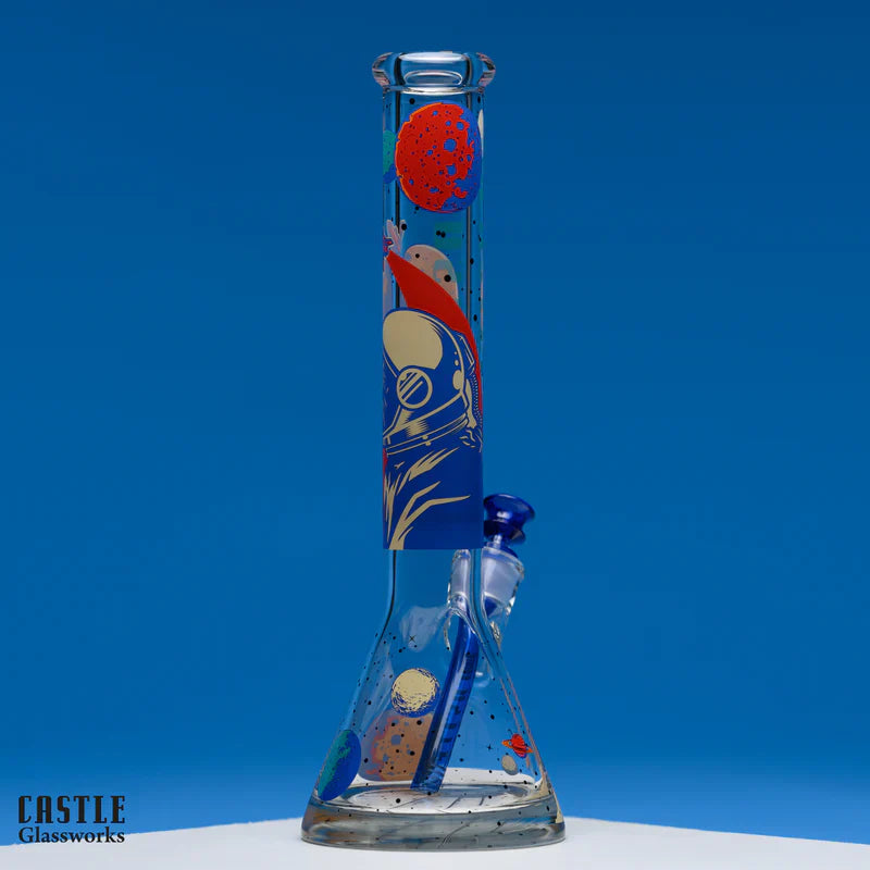 Beautiful 16 Inch Moonlight Beaker Bong from Castle Glassworks