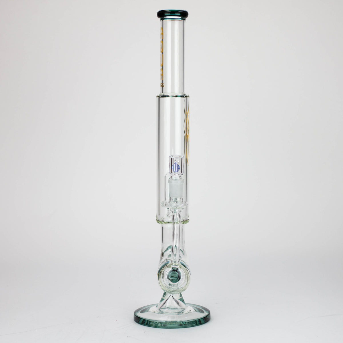 Front View of the AQUA 21 inch Dab Rig Hybrid with Showerhead Percolator in Green