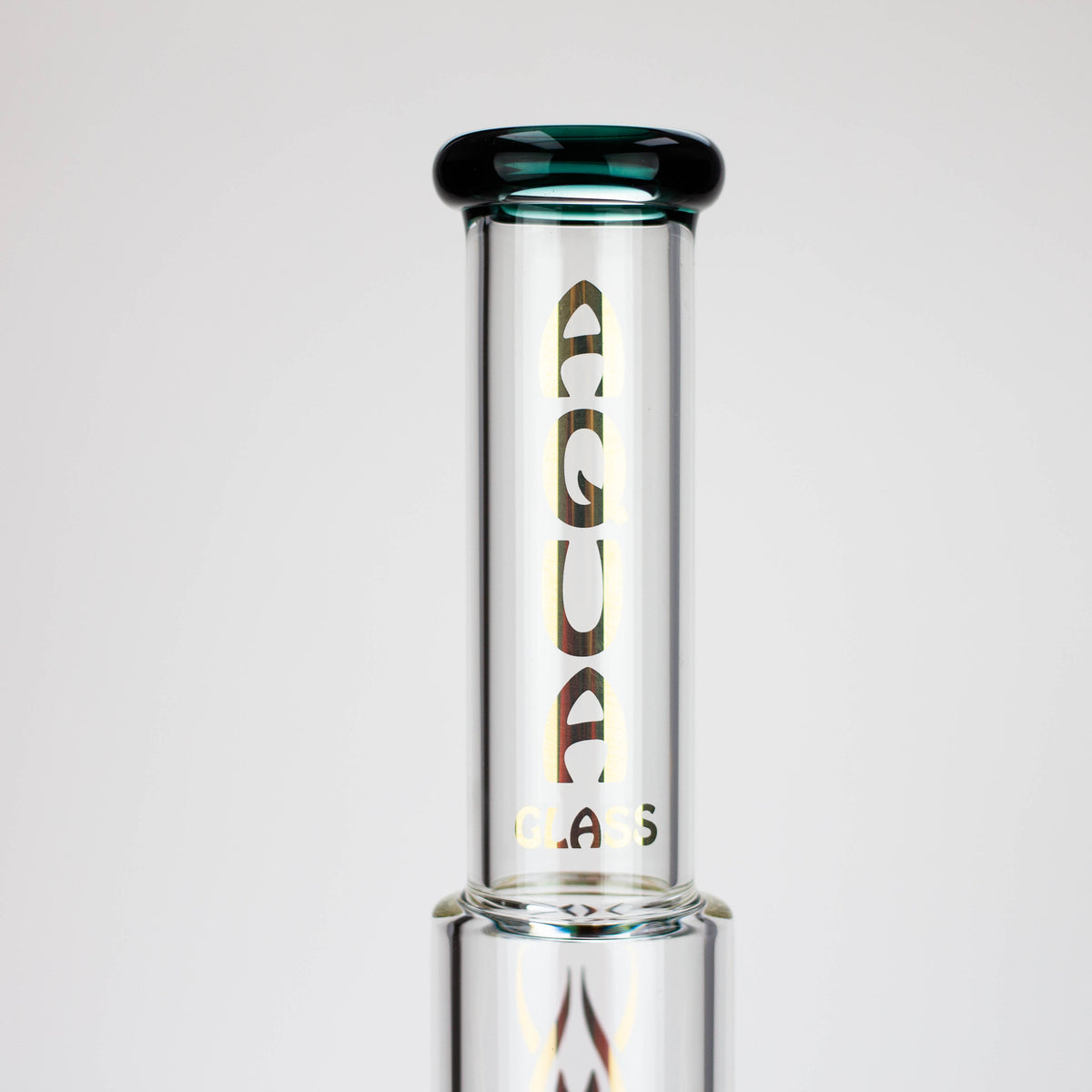 Glass Neck of the AQUA 21 inch Dab Rig Hybrid with Showerhead Percolator