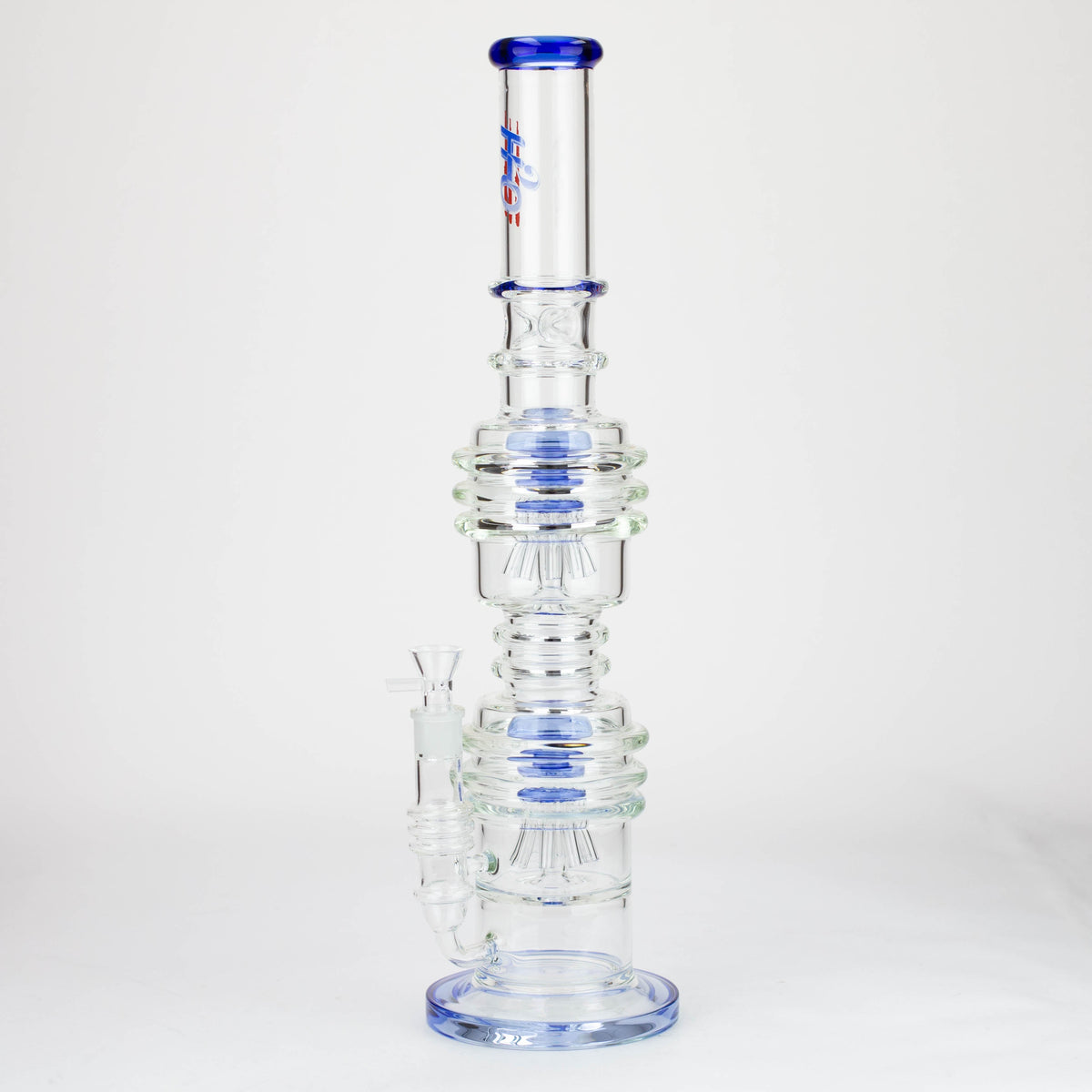 H2O 21 inch Dual Percolator Glass Bong in Blue