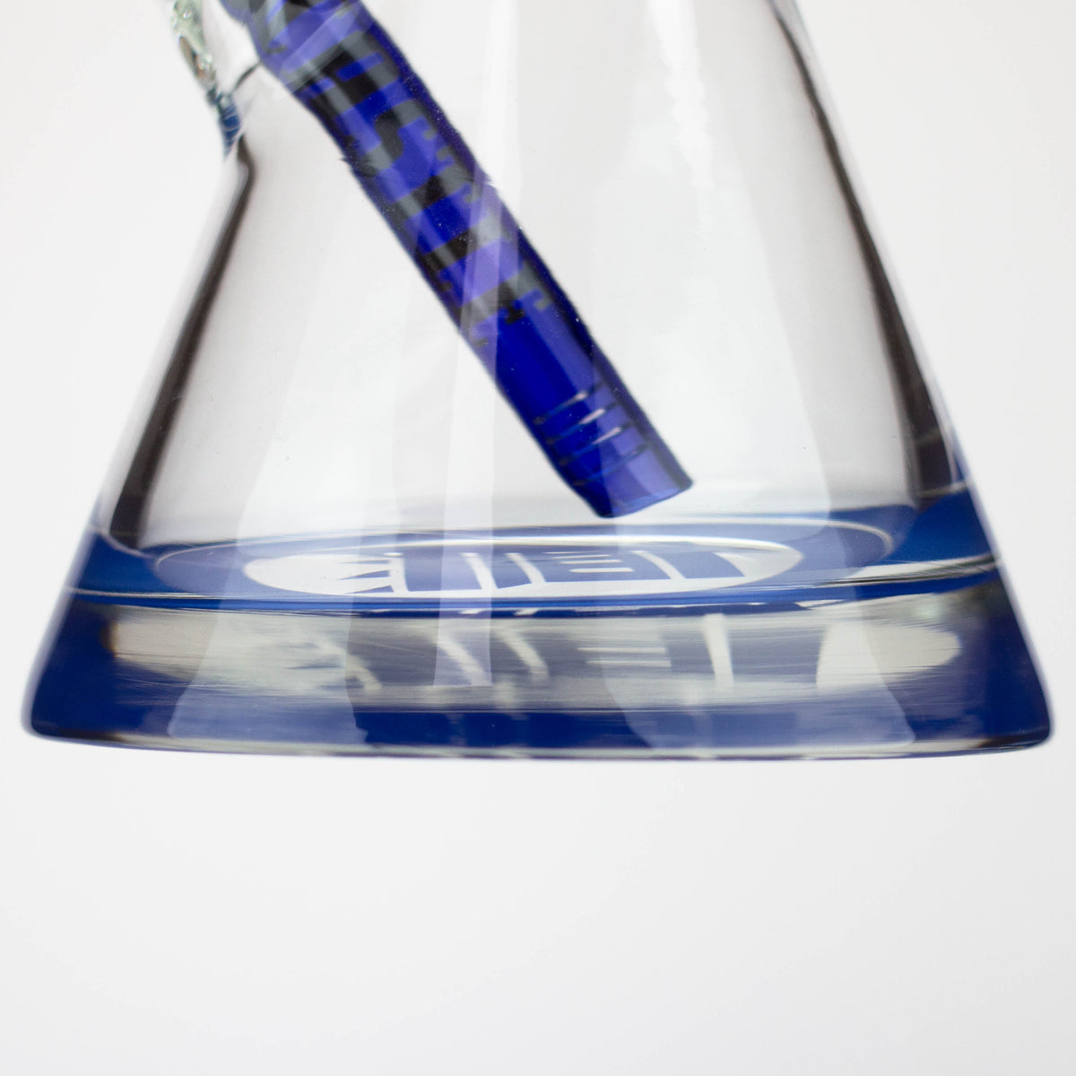 Castle Glassworks | 18 inch Glass Beaker Bong Base View in Blue