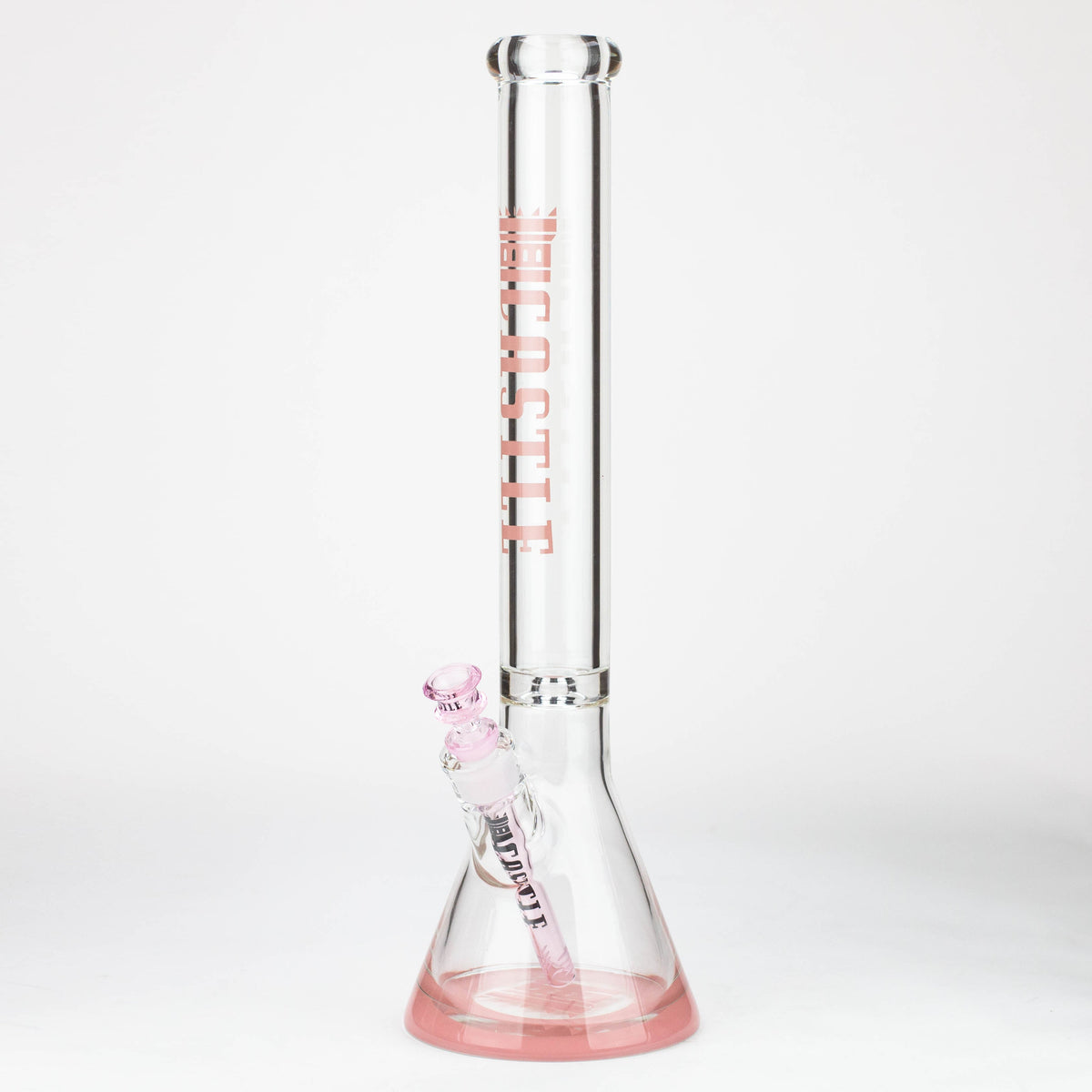 Castle Glassworks | 18 inch Glass Beaker Bong in Pink