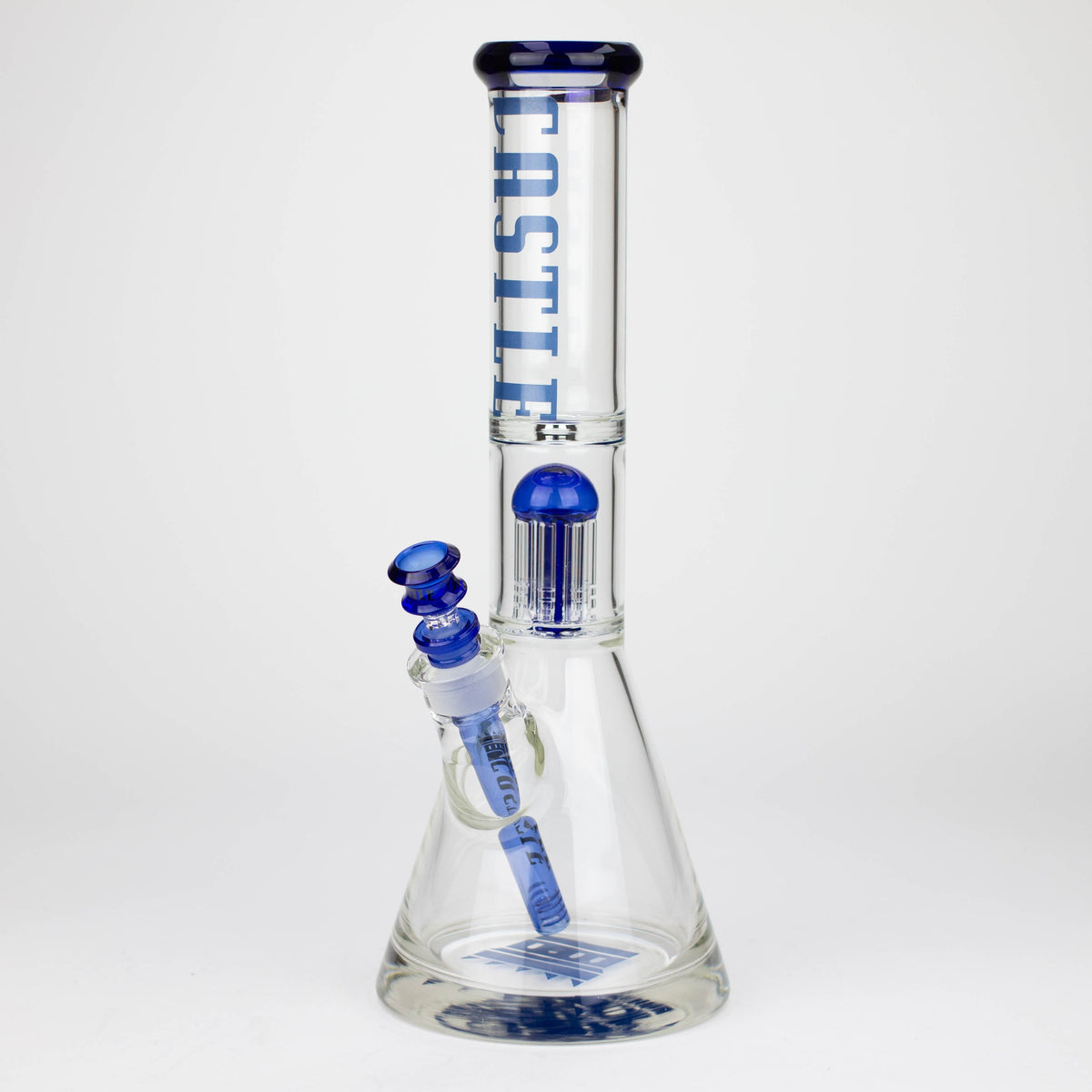 Castle Glassworks | 14 Inch 8-Arm Tree Perc Bong in Blue