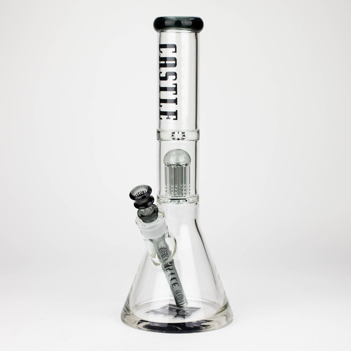 Castle Glassworks | 14 Inch 8-Arm Tree Perc Bong in Black