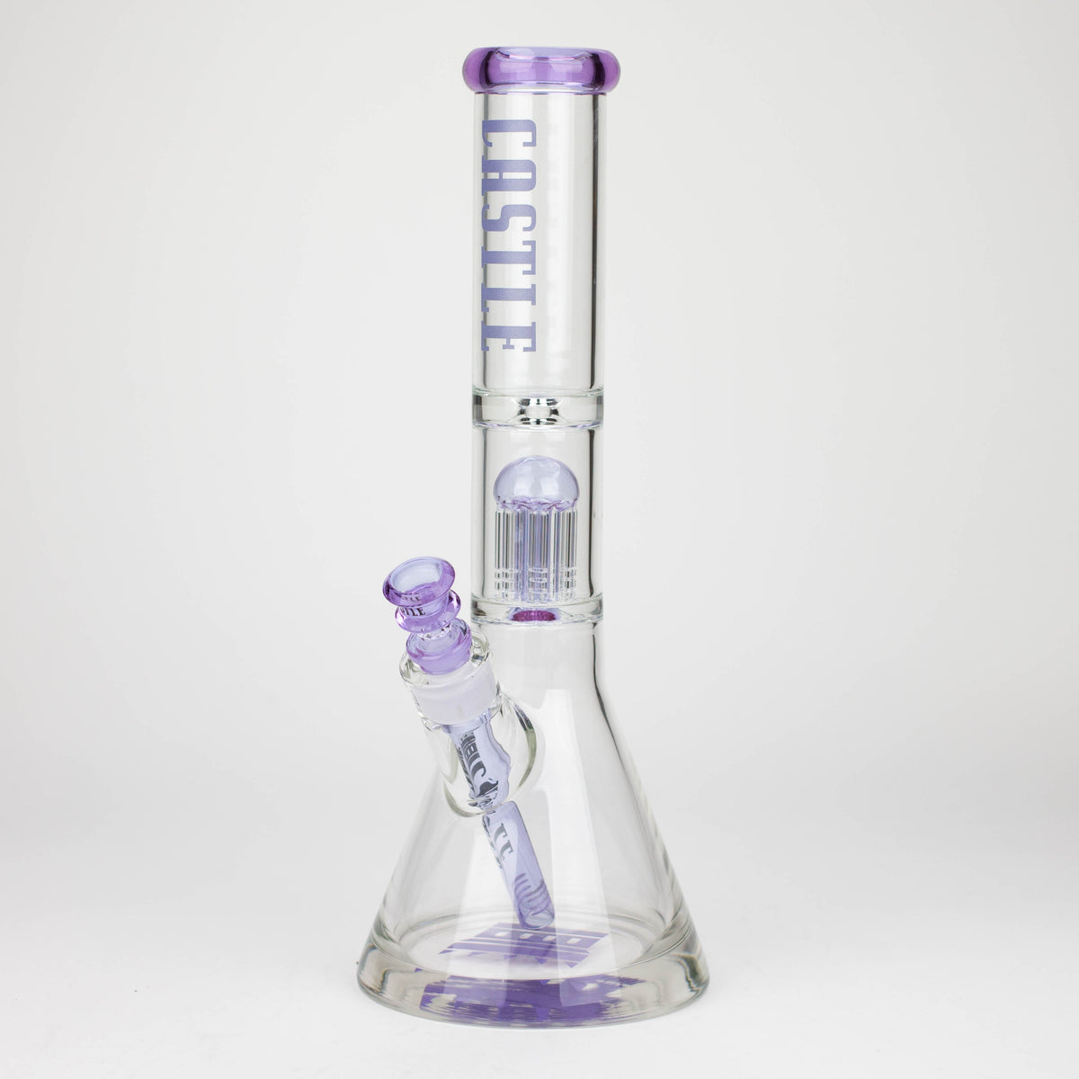 Castle Glassworks | 14 Inch 8-Arm Tree Perc Bong in Purple