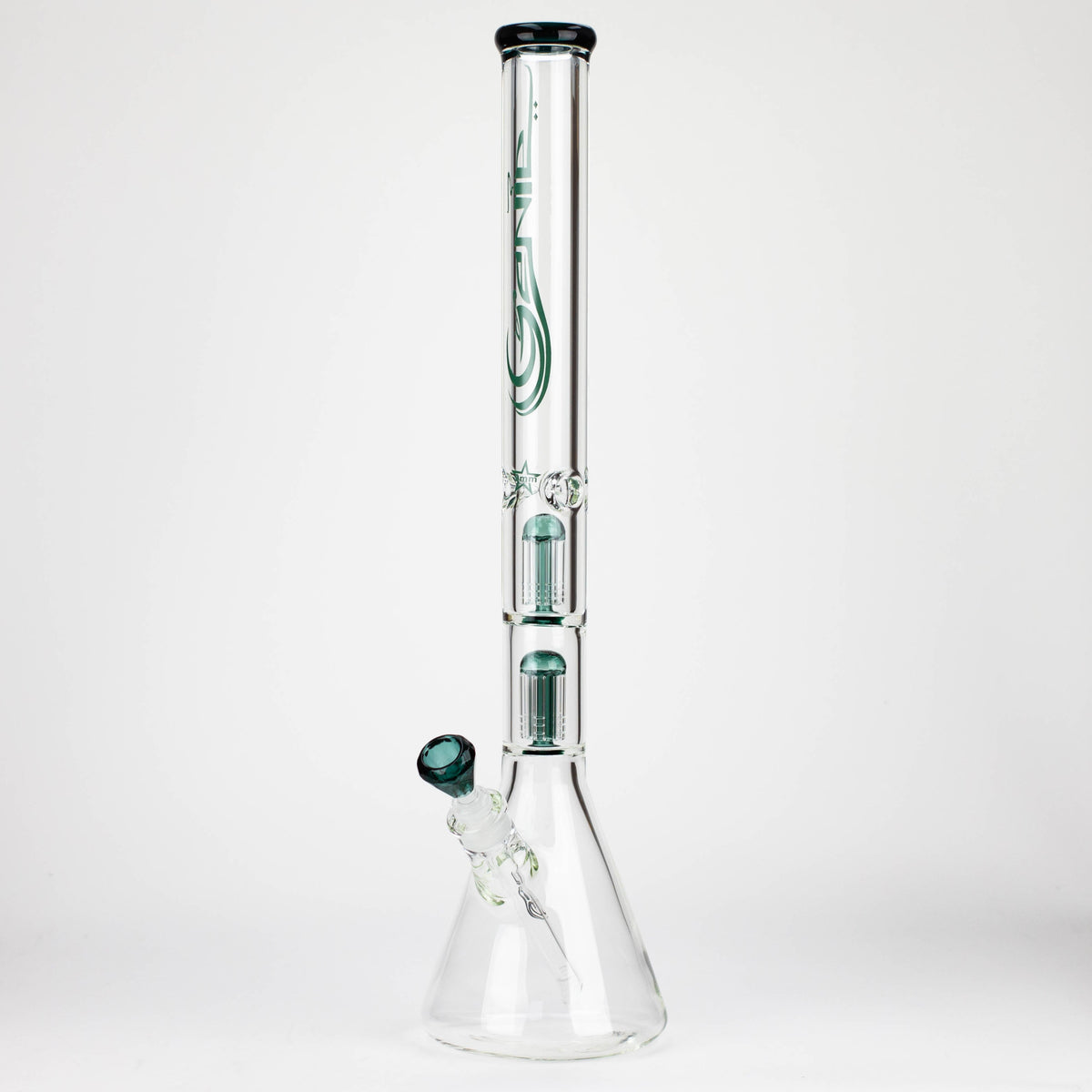 GENIE | 24" Dual 6 Arms Perc Big Glass Beaker Bong In Teal