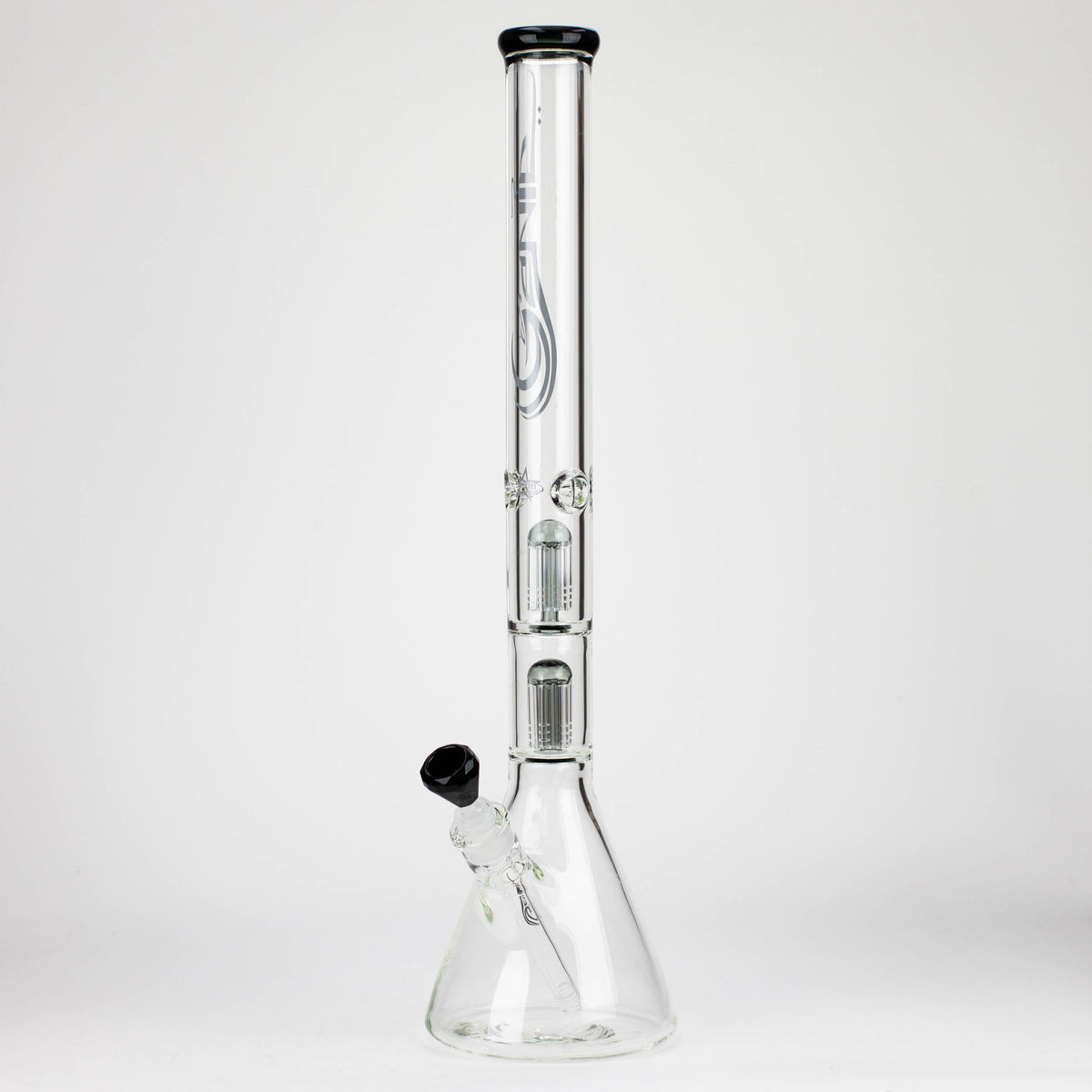 GENIE | 24" Dual 6 Arms Perc Big Glass Beaker Bong In Gray