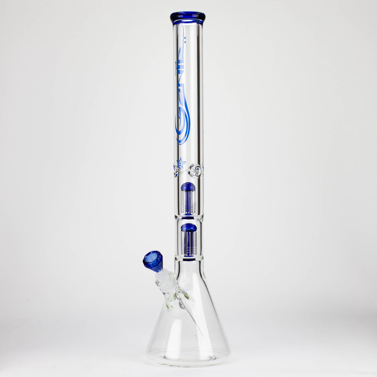 GENIE | 24" Dual 6 Arms Perc Big Glass Beaker Bong In Blue