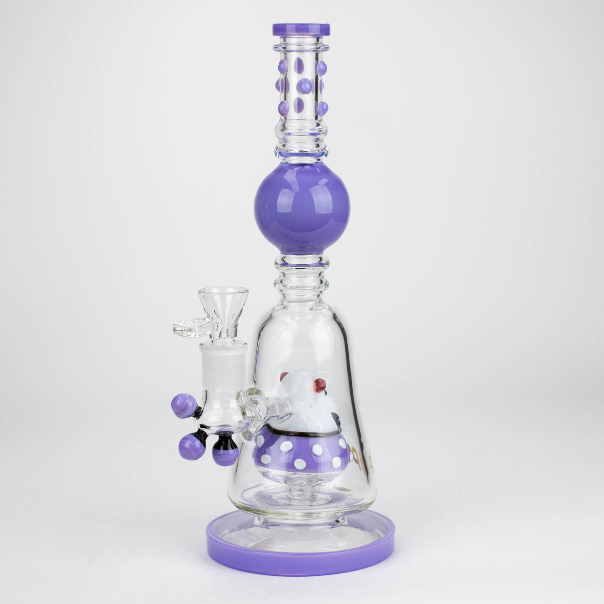 Side View of the Preemo 13 inch Purple Piggy Bubbler With Percolator