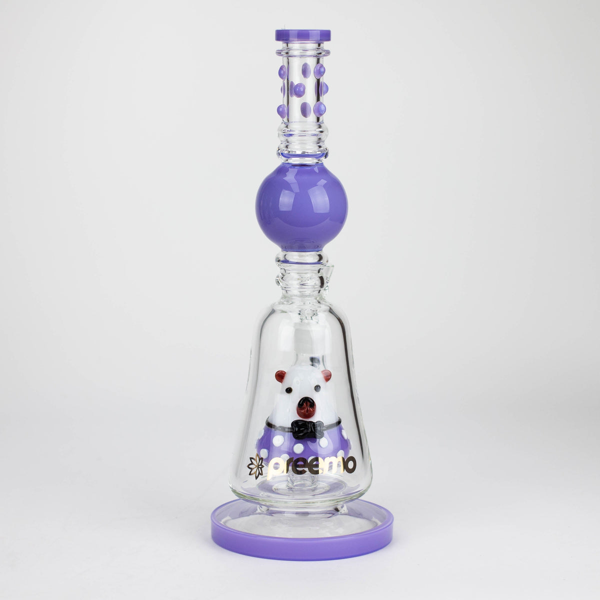 View From The Back Of The Preemo 13 inch Piggy Bubbler With Percolator In Purple