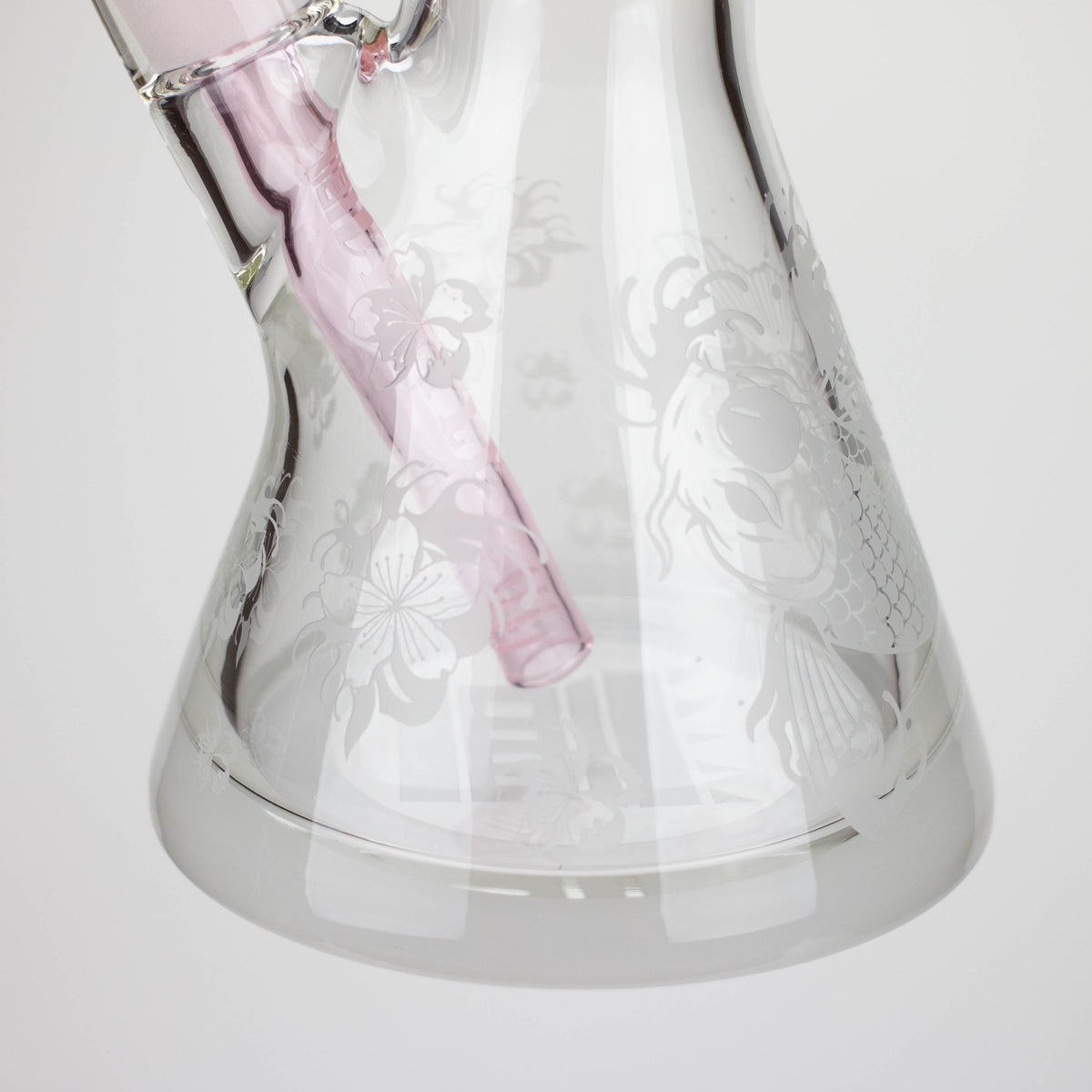 Base and Downstem of the Castle Glassworks 16 inch Koi Fish Pink Beaker Bong