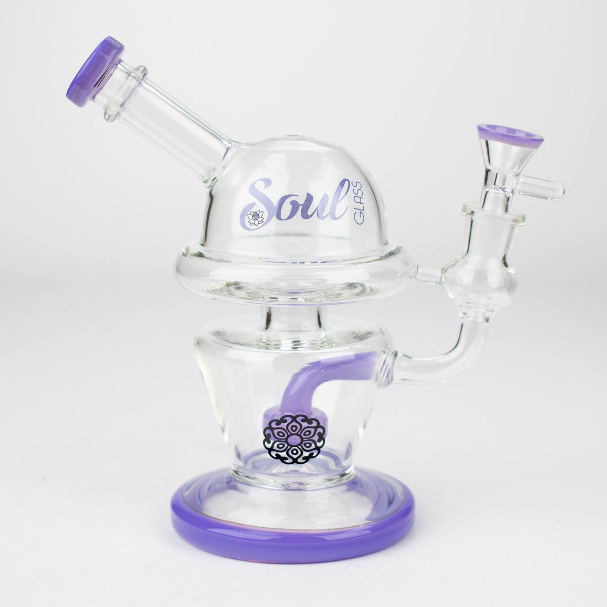 8" SOUL Glass Bong Side View in Purple