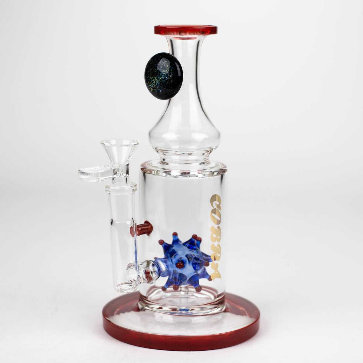 Full View of The COBRA | 8.5" Small Glass Bong with Water Bomb Diffuser