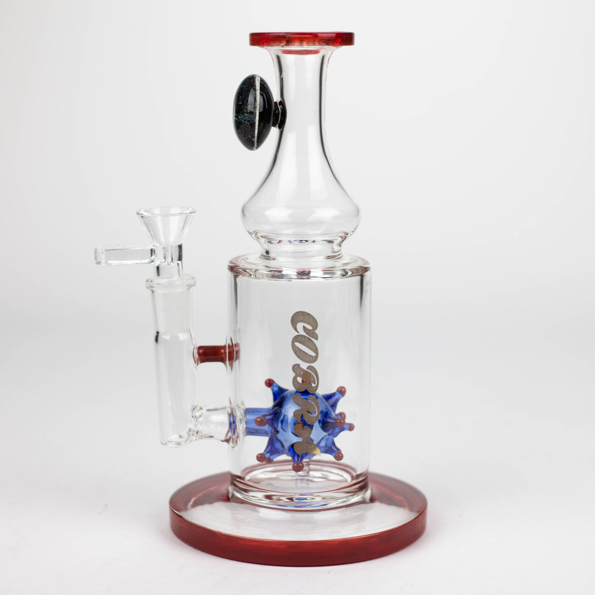 COBRA | 8.5" Small Glass Bong with Water Bomb Diffuser In Red