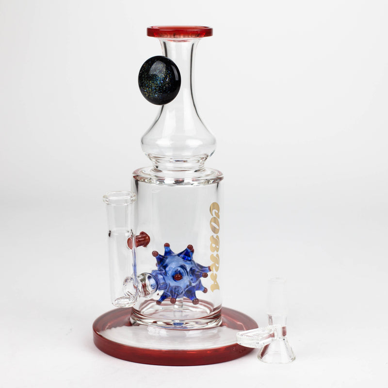 COBRA | 8.5" Small Glass Bong with Water Bomb Diffuser with Glass Bowl Piece