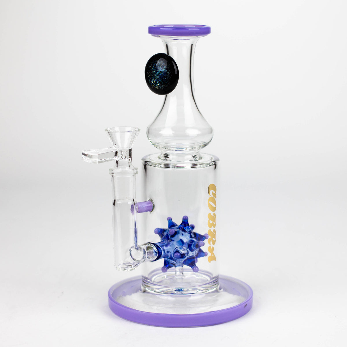 COBRA | 8.5" Small Glass Bong with Water Bomb Diffuser in Purple