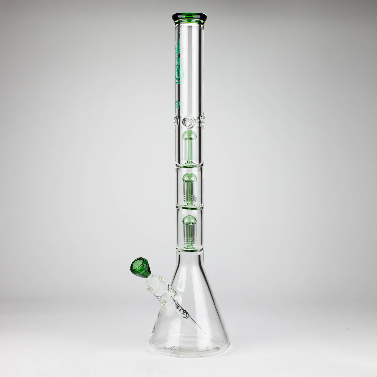 GENIE | 24" Triple Percolator Huge Beaker Bong In Green