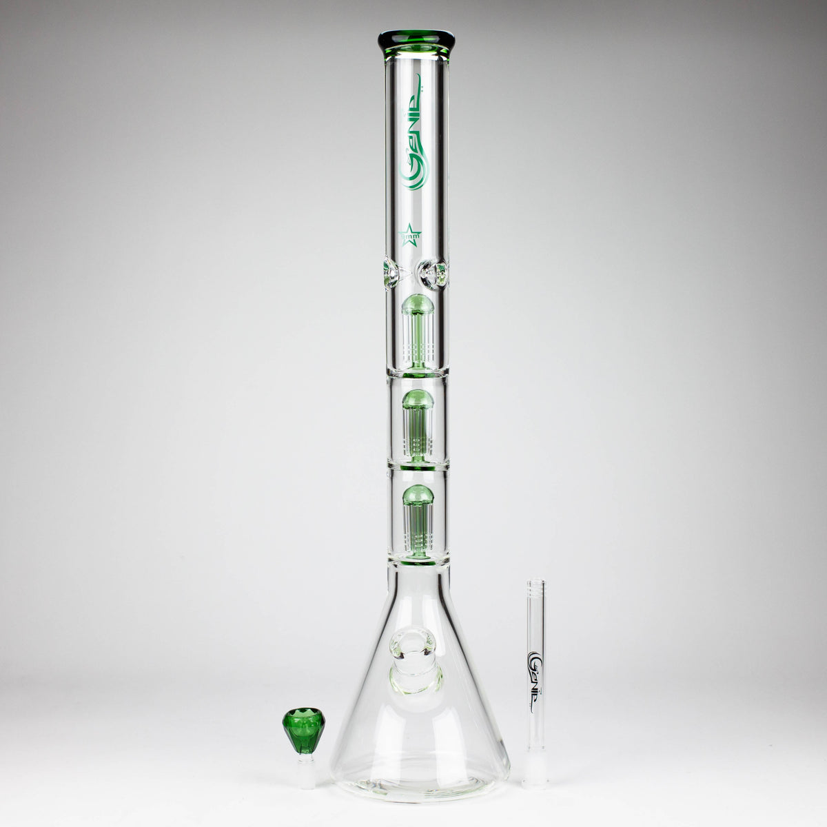 GENIE | 24" Triple Percolator Huge Beaker Bong with Bowl Piece And Downstem