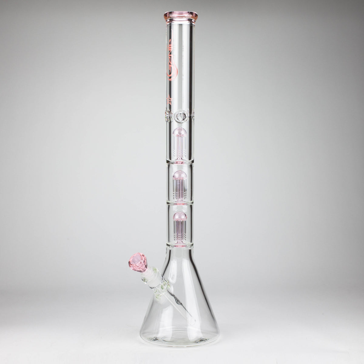 GENIE | 24" Triple Percolator Huge Beaker Bong in Pink