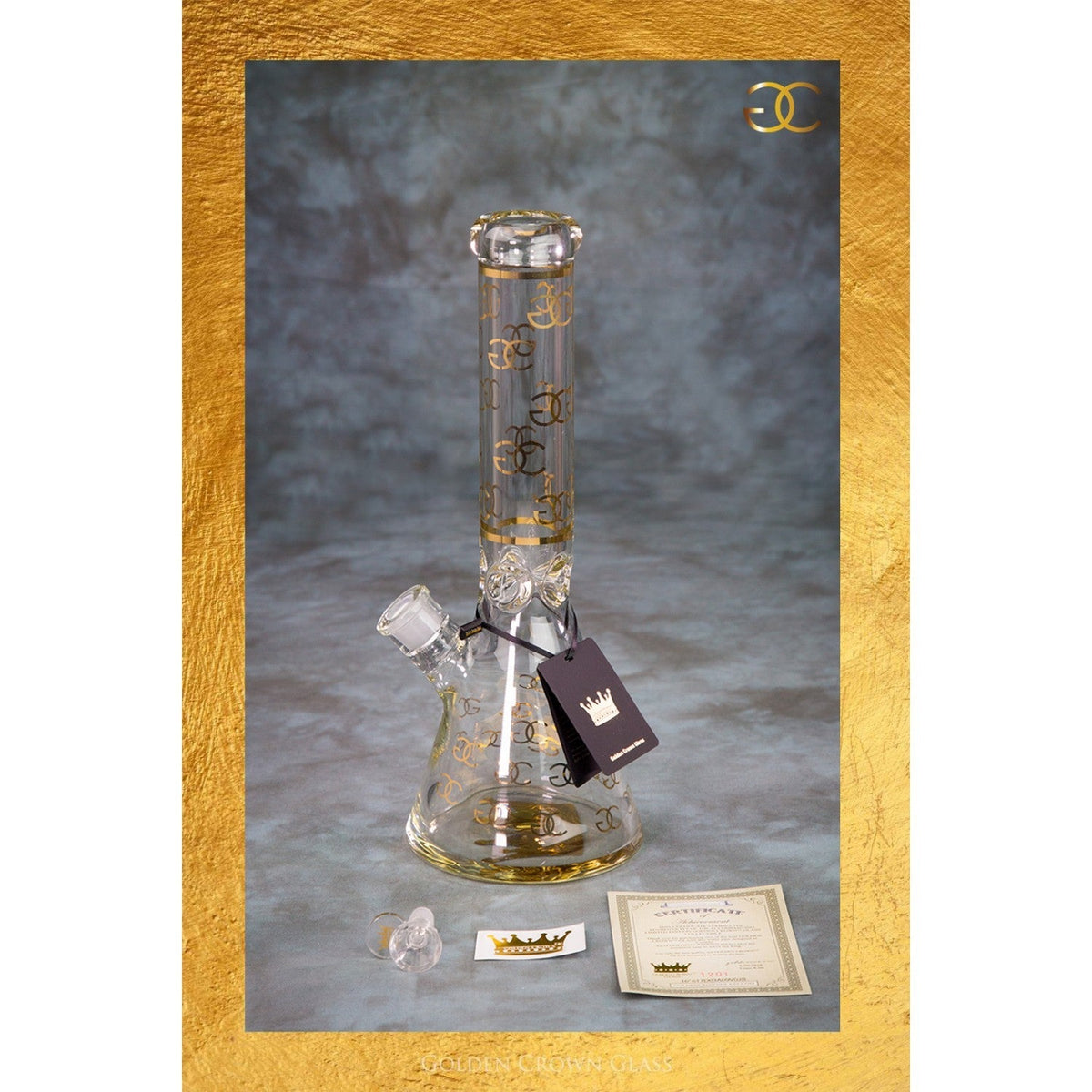 Golden Crown 14 inch 24k Gold Bong with authentic certificate