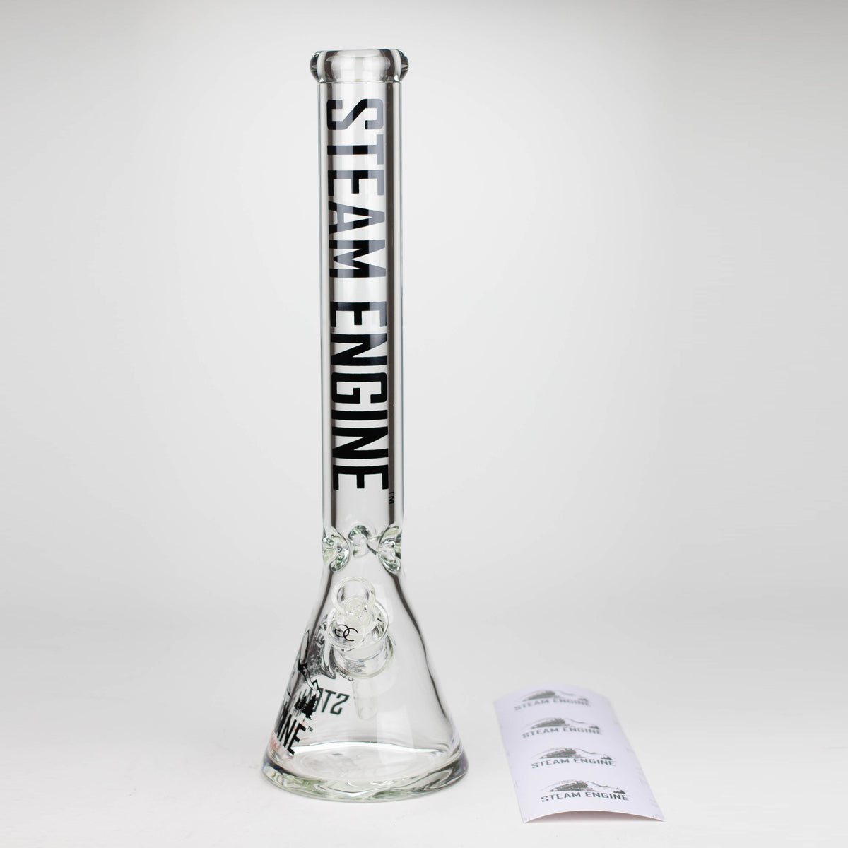 Steam Engine 18 Inch Big Beaker Bong with Stickers and Bowl Piece