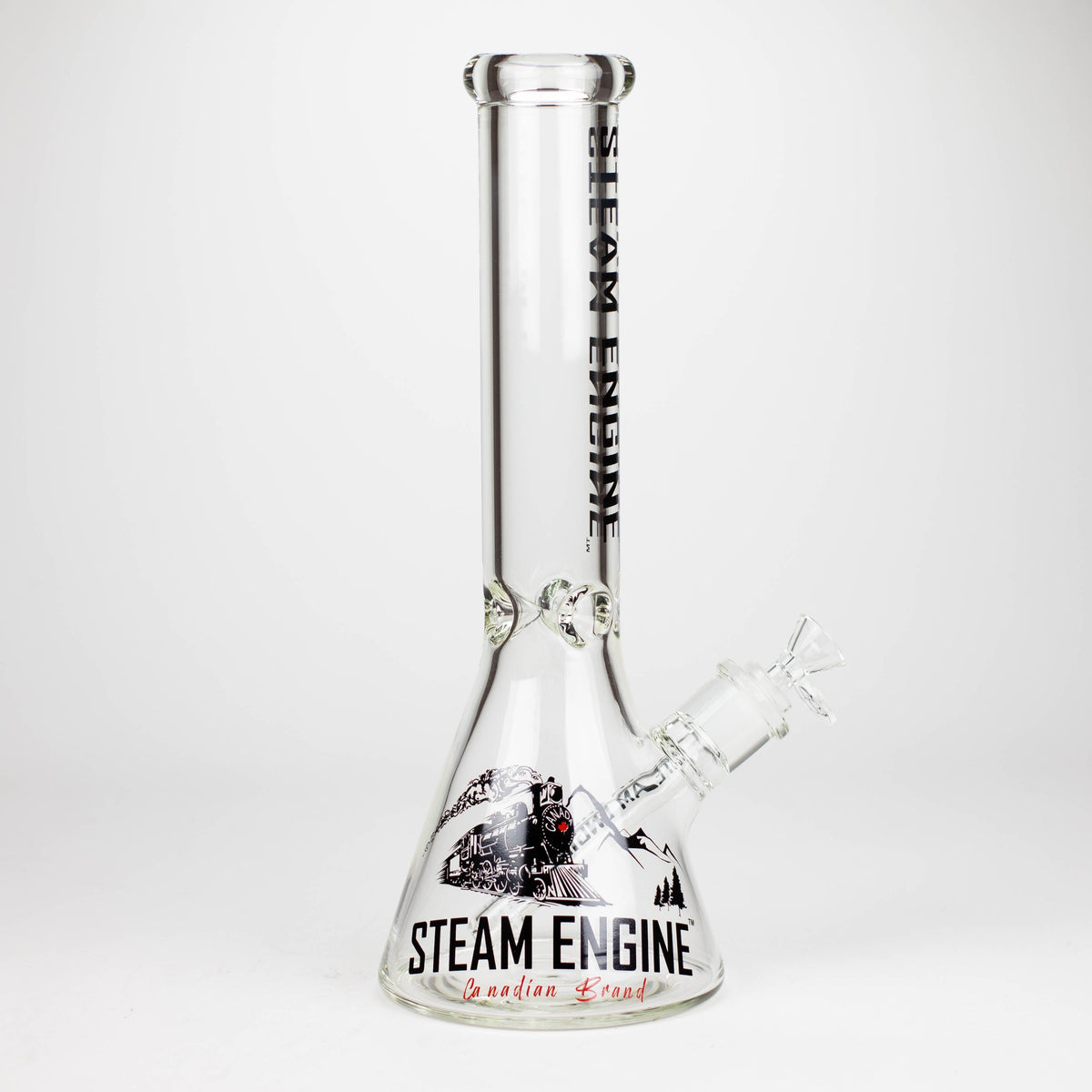 Steam Engine™ | 14 Inch Glass Bong Side View in Black