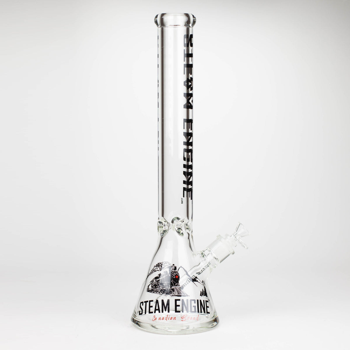 Side View of the Steam Engine 18 Inch Big Glass Beaker Bong in Black