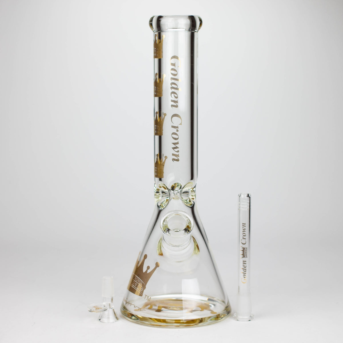 Golden Crown™ | 14 Inch 24K Gold Bong with Downstem and Bowl Piece