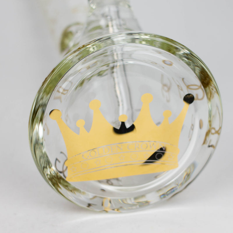 Golden Crown™ | 18 Inch Beaker Bong with 24K Gold Emblem - Base View