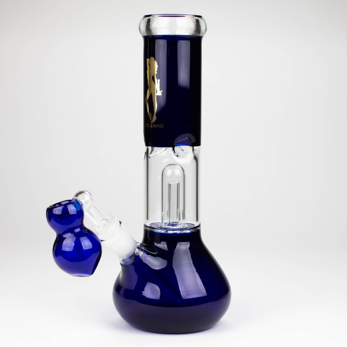 Volcano 11 inch Blue Glass Bong With Percolator