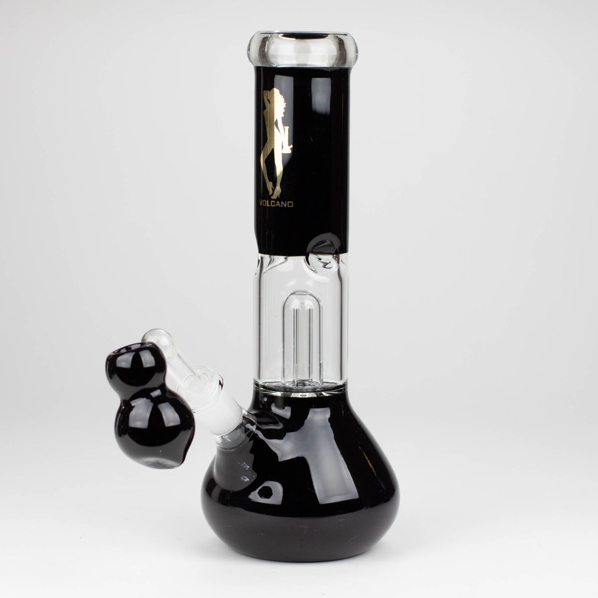 Volcano 11 inch Black Glass Bong With Percolator