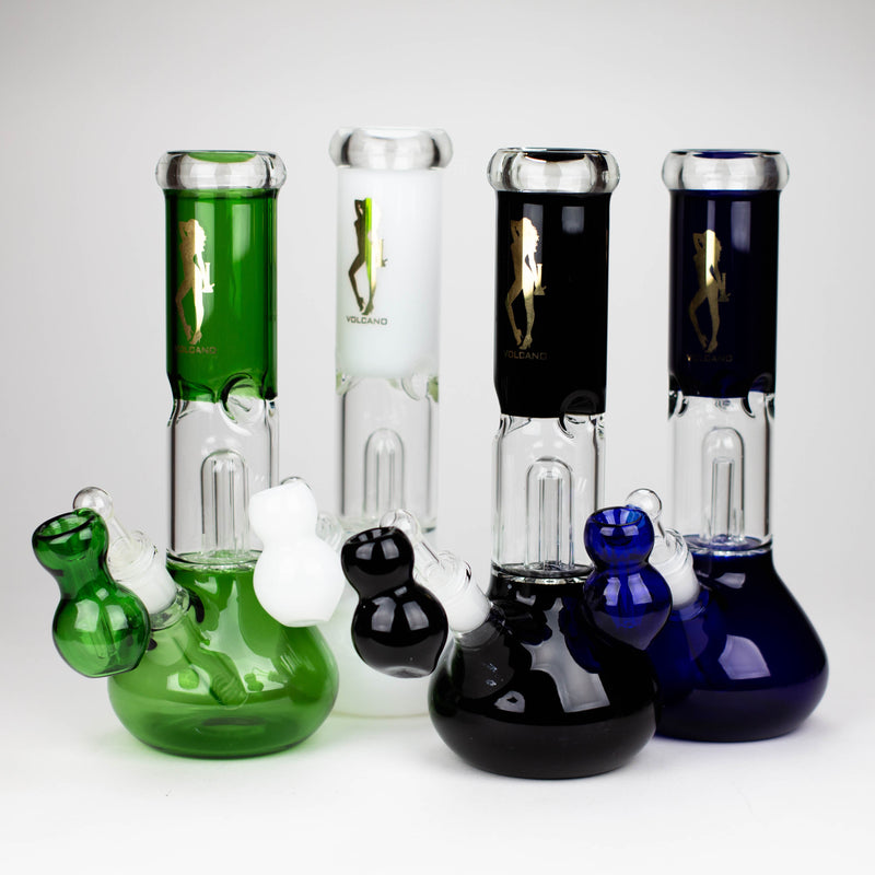 Four Volcano 11 inch Glass Bongs With Percolator