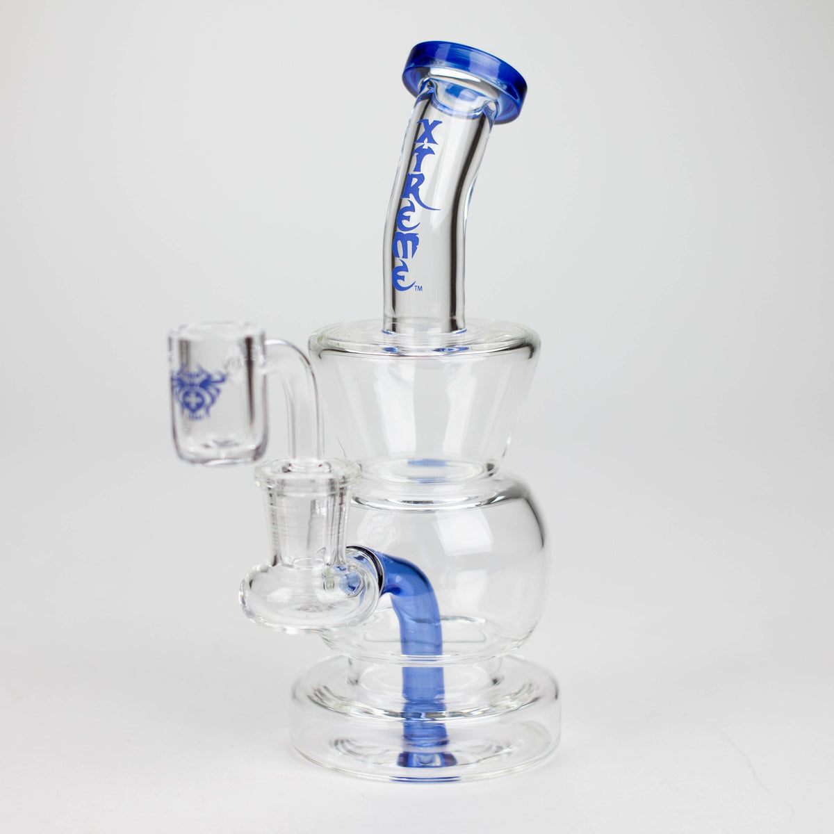 Xtreme 7 inch Small Blue Concentrate Rig Hybrid with Quartz Banger