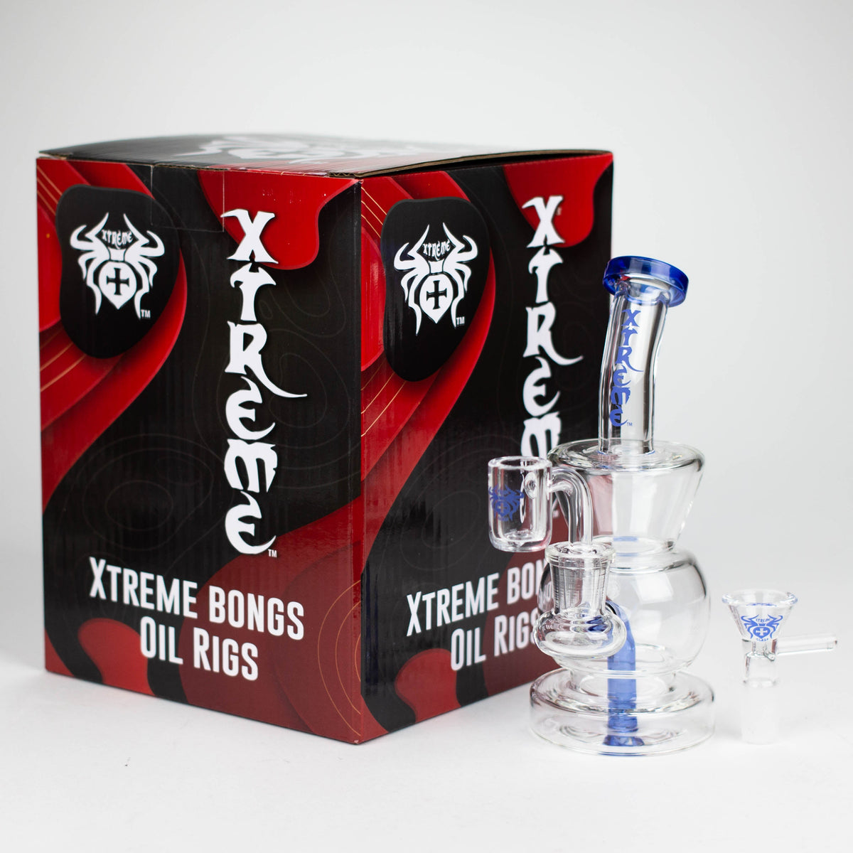 Xtreme 7 inch Concentrate Rig Hybrid with bowl piece and quartz banger