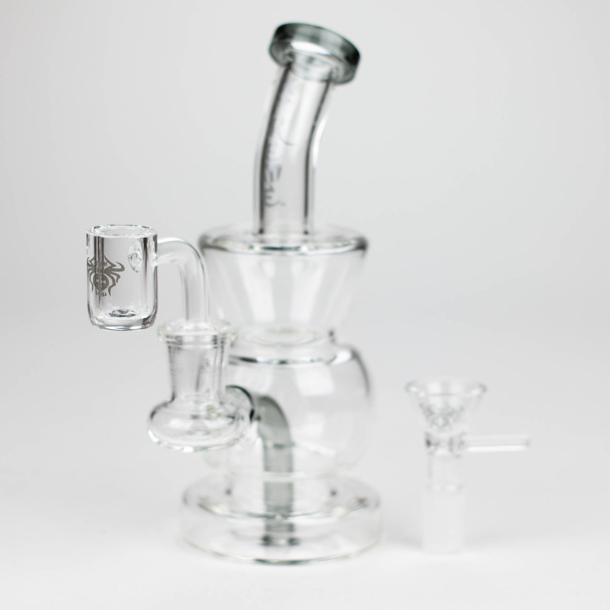 Xtreme 7 inch Black Concentrate Rig Hybrid with Bowl Piece And Quartz Banger