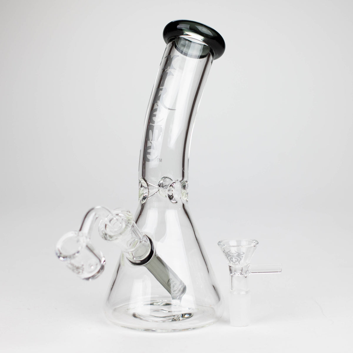 Xtreme 7.5 inch Black Dab Rig And Bong Hybrid with Quartz Banger and Bowl Piece