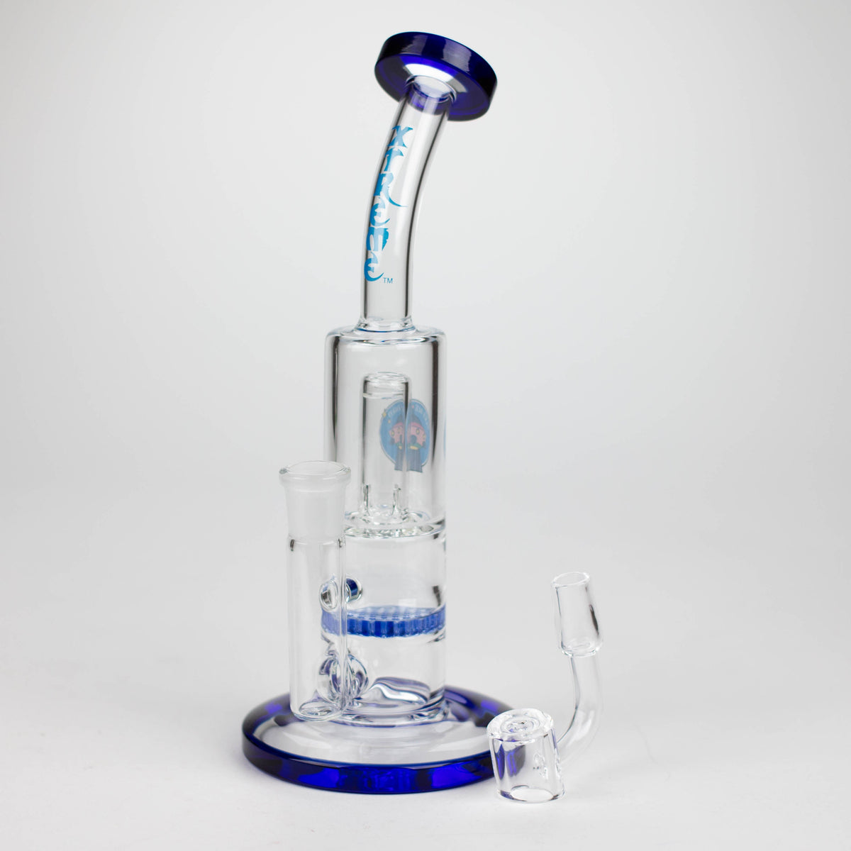 Xtreme | 8" Dual Functions Concentrate Rig Full View In Blue