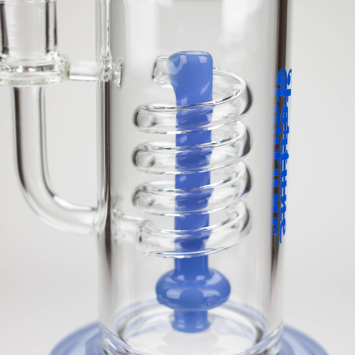 Close Up View of the coiled percolator in the Fortune 11 inch  Bong