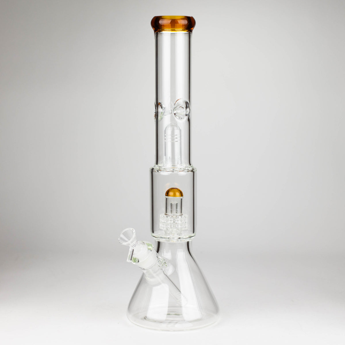 16" Bong With Diffuser And Percolator in Amber