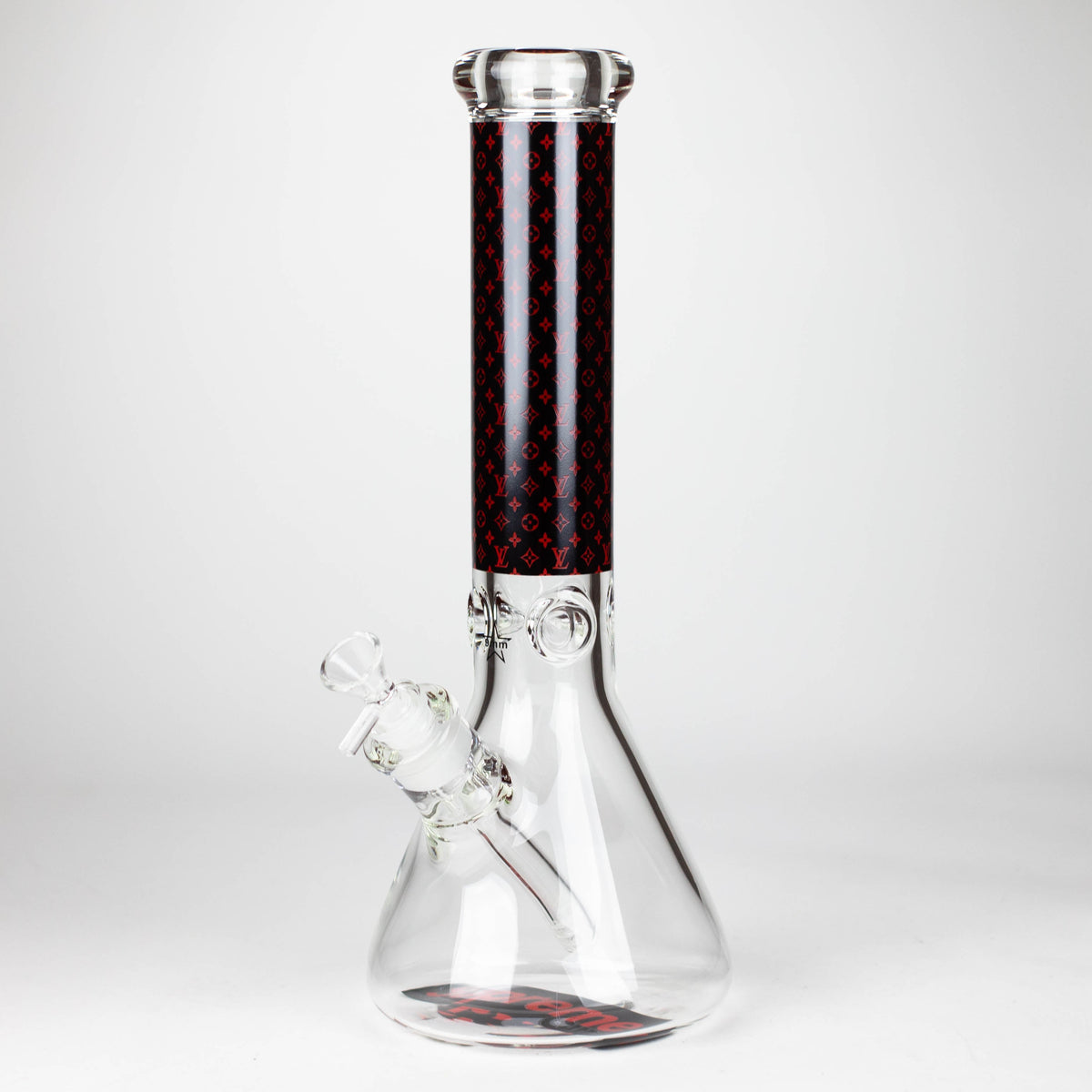 14" Louis Vuitton Glass Bong in Dark Red