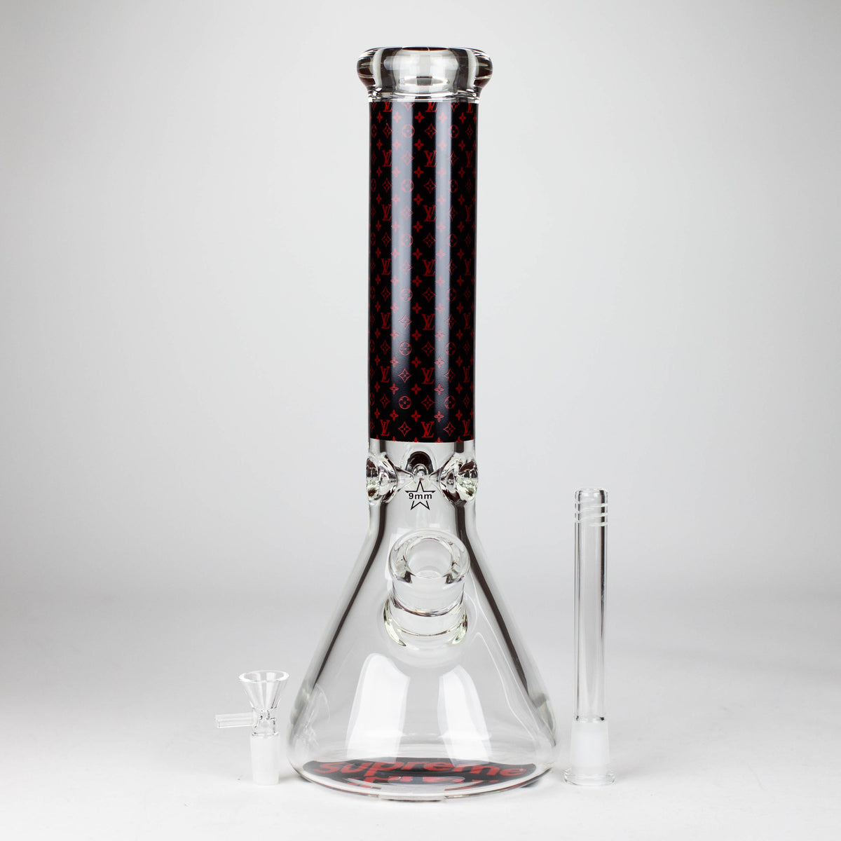 14" Louis Vuitton Glass Bong with bowl piece & Downstem