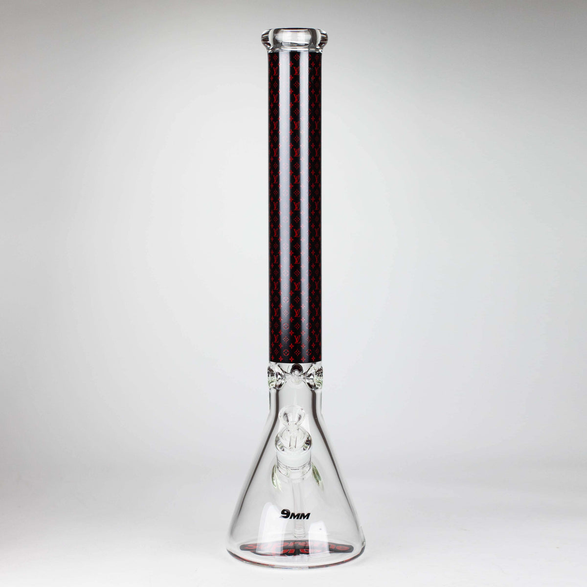 20" Louis Vuitton Glass Beaker Bong Front View