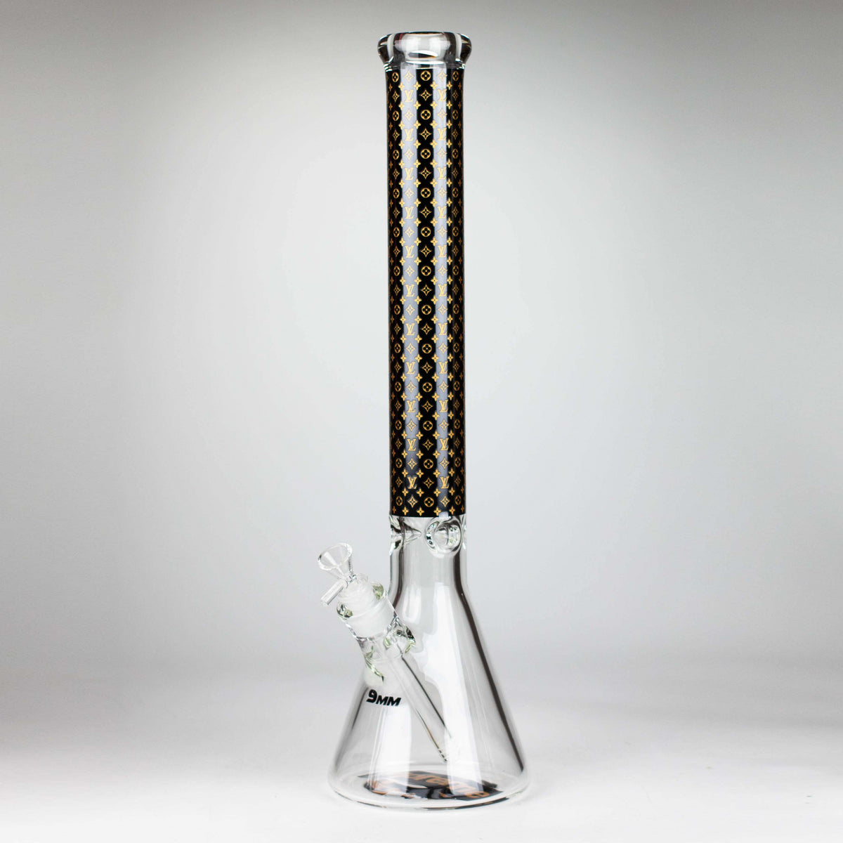 20" Louis Vuitton Glass Beaker Bong in Black and Orange