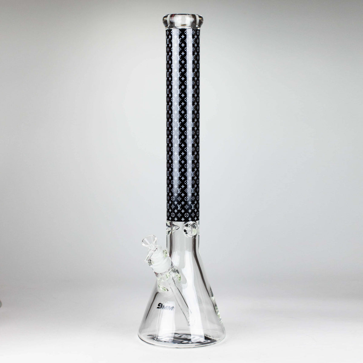 20" Louis Vuitton Glass Beaker Bong in Black and Blue