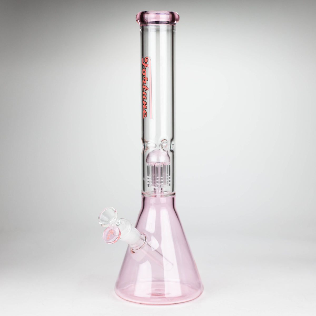 Fortune | 14" 6 Arms Percolator Glass Bong in Pink